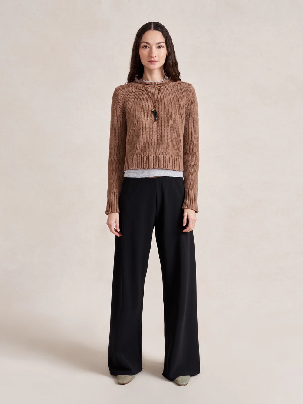 La Ligne Black Wide-Leg Trousers